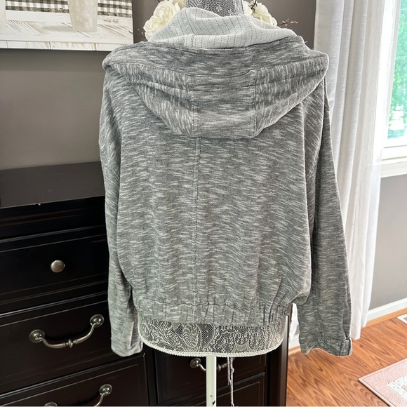 Free People Gray Zip Hoodie Size L - Picture 7 of 15